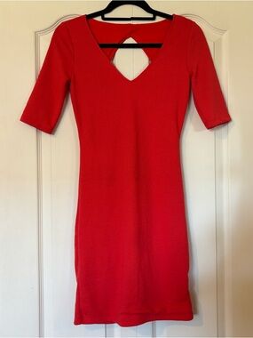NWT Vintage Dynamite Red V-Neck Short Sleeve Mini Dress